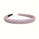 62pcs/1pc, Women's Plaid & Solid Color Headbands - Sweet Pink, Stylish Polyester Hair Accessories for Travel, Vacations, and Daily Wear