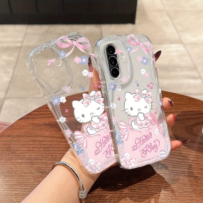 Sanrio Hello Kitty Cute Musical Note Phone Case Suitable for Samsung Galaxy A56, A26, A36, A55, A35, A06, A16, A05, A14, A24, A34, A54, A15, A05S, A25, A23, A33, A53, A73, A13 4G/5G Shockproof Soft TPU Back Cover, Cute Phone Case, Smartphone Case, Mobile Cover, Playful Aesthetic, Anime Style, Durable Material, Shockproof Back Cover, Anime Lovers - Image 2