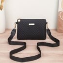2025 New Women'S V-Text Quilted Crossbody Bag - Detachable Shoulder Strap Zipper Closure, Beige/Black, Fashionable Handbag for Casual and Formal Occasions, Multi-Functional Accessory with Polyester Lining and Golden Hardware, Suitable for All Four Seasons
