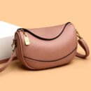 Women'S Vintage Crossbody Bag - Brown Purse with Adjustable Strap, Zipper Closure, Elegant Everyday & Formal Handbag for Women, Durable Fabric Construction, Crossbody Purse, Versatile Accessory, Textured Finish, Goldtone Hardware