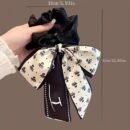 Women's Floral Bow Hair Tie - Elegant Flower Hair Accessories with, for Women s, Ponytail, Bun, Everyday & Formal Events - Hair Tie & Decoration in One, Cute Hair Accessories, Asymmetrical Design, Textured Fabric, Ponytail Holder, Soft Material, Fashion Lovers