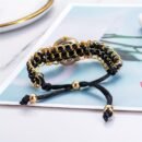 1pc Elegant Quartz Watch with Golden-Tone Alloy Case & Black Braided Strap, Roman Numeral Dial, Accents - Perfect Gift for Her Day, Birthday, Anniversary - Versatile for Casual & Formal Wear