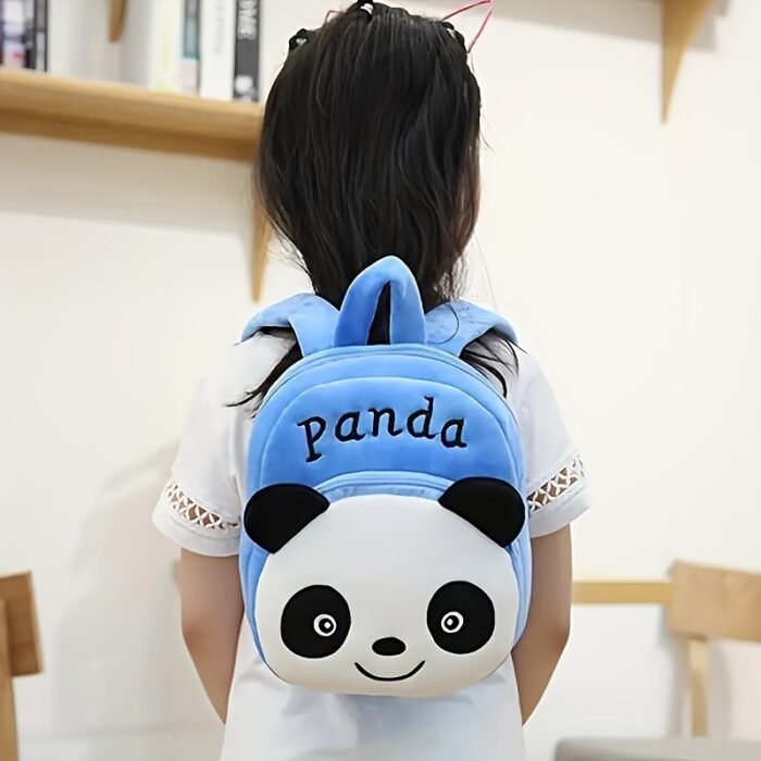 Cute Cartoon Animal Plush 1pc Backpack - Lightweight Polyester, Adjustable Straps, Embroidered Zip Closure, Hand Wash - Sky Blue Panda & Friends Design, Ideal for College, Gift for Age 3+ - Image 15
