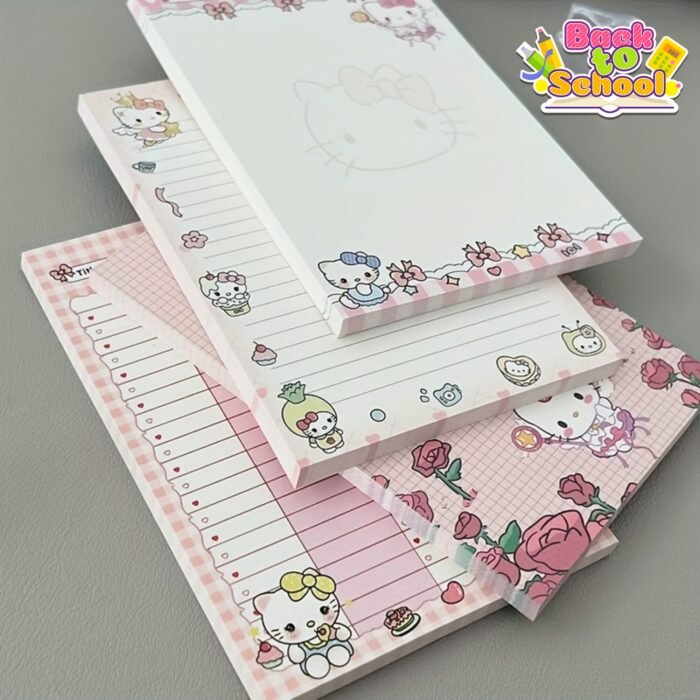 1pc/4pcs for Hello Kitty Sticky Notebooks - Assorted Designs, Perfect for Office, Notes, and School, Cute Stationer