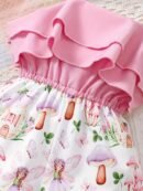 Newborn Baby Girl Summer Outfit - Sleeveless Sweet Floral Print Romper with Ruffled Spaghetti Straps & One-Shoulder Design, Soft Breathable Fabric for Casual Wear, Hand Wash Only, Elegant Babywear | Comfortable Baby Clothes, Baby Girl Clothes, Perfect for Outdoor