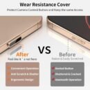 for iPhone 16/16 Plus/16 Pro/16 Pro Max, No Battery, Compatible with All Cases, for iPhone 16 Series Camera Button Protector, for iPhone 16 Series Universal Camera Control Button Protector, High Hardness Glass HD Protective Case, Aluminum Alloy, with Zoom/Click/Slide