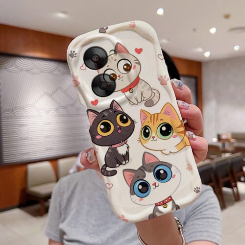 NY0117 NYW for Vivo for VIVO Y28 Y29 Y39 Y18S Y03 Y04 45G Phone Case Featuring a Cute Black And White Cat And Girl Design, Providing Soft Protection Against Drops And Shocks While Being Anti-Fouling.