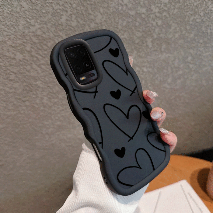 Shockproof Anti-Slip Durable Anime Minimalist Heart Phone Case for OPPO A54 - Image 3