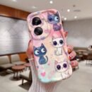 NY0117 NYW for Vivo for VIVO Y28 Y29 Y39 Y18S Y03 Y04 45G Phone Case Featuring a Cute Black And White Cat And Girl Design, Providing Soft Protection Against Drops And Shocks While Being Anti-Fouling.