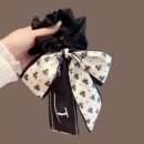 Women's Floral Bow Hair Tie - Elegant Flower Hair Accessories with, for Women s, Ponytail, Bun, Everyday & Formal Events - Hair Tie & Decoration in One, Cute Hair Accessories, Asymmetrical Design, Textured Fabric, Ponytail Holder, Soft Material, Fashion Lovers