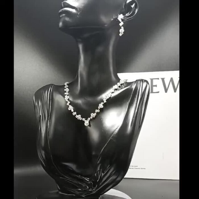 New Elegant Wedding Necklace, Earrings, And Bracelet Set for Brides, Perfect Accessories for Wedding Dresses. - Image 16