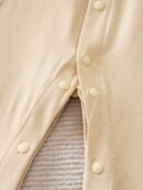 Boys' Autumn/Winter White Bow Tie Gentleman Style Long Sleeve Bodysuit with Back Straps, Perfect for Outdoor