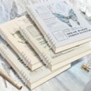 Vintage Butterfly & Floral A5 Binder Journal with Interchangeable Inner Pages - 60-Sheet (120-Page) Hard Cover Notebook, Golden-Toned Spiral Binding, Labeled Sections & Table of Contents for Bullet Journaling, Planner, Scrapbooking - Elegant Pastel Colors, Durable Design for Home Office, School, Travel