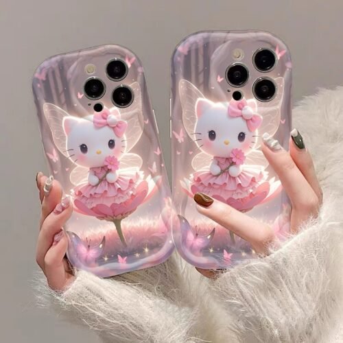 Sanrio Cute Cartoon Hello Kitty Protective Phone Case for iPhone 16 15 14 13 12 11 Pro Max 16 15 14 Plus 13 12 mini X XR XS Max 6 6s 7 8 Plus SE, Fun Gift