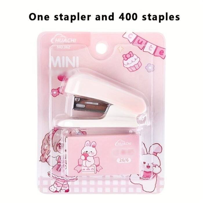 Pink Mini Stapler - Portable Manual Paper Binding Tool for Students & Office Use, Compact Design, Up to 35 Nailed Sheets, Multifunctional Small Stationery Essential - Image 6