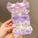 10pcs Candy Color Hair Barrettes Bowknot Shaped Hair Clips Flower Shaped Hair Fringe Clips For Women And  daily use
