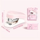Pink Mini Stapler - Portable Manual Paper Binding Tool for Students & Office Use, Compact Design, Up to 35 Nailed Sheets, Multifunctional Small Stationery Essential