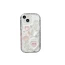 For Iphone Curved Edge Drop Glue Cream Paint Pink Heart-Shaped Butterfly Anti Drop Phone Protective Case