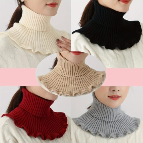 Women's Fashion Sweater with Elastic Warm Turtleneck, Breathable High Collar, Suitable for Daily Wear in 5 Different Colors: Black, Grey, Beige, Burgundy, Khaki