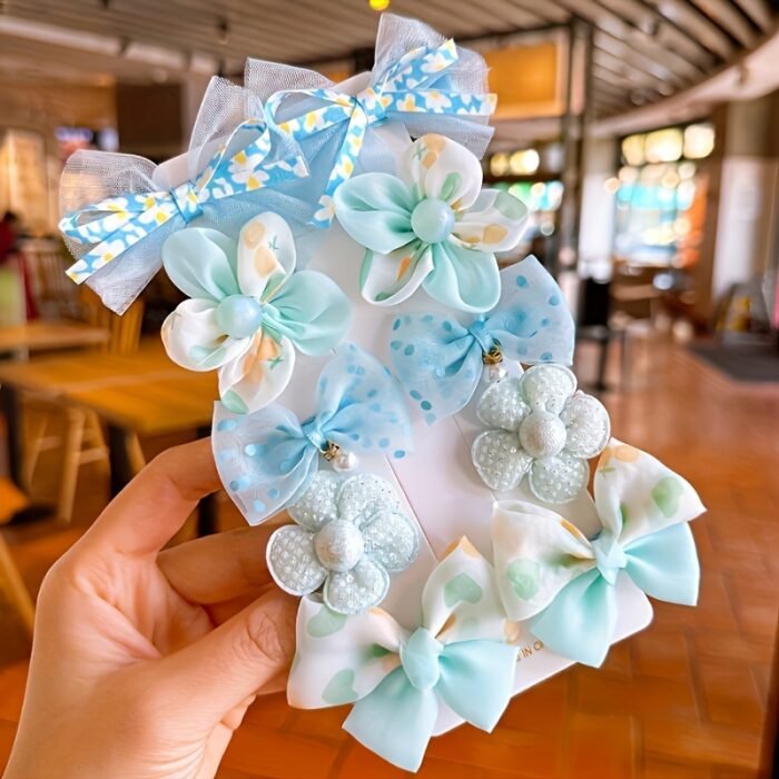 10pcs Candy Color Hair Barrettes Bowknot Shaped Hair Clips Flower Shaped Hair Fringe Clips For Women And  daily use - Image 10