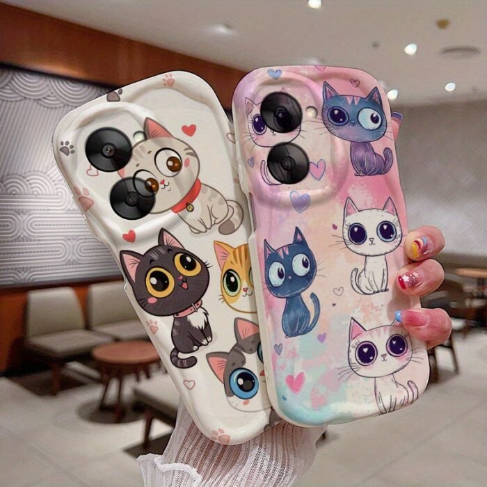 NY0117 NYW for Vivo for VIVO Y28 Y29 Y39 Y18S Y03 Y04 45G Phone Case Featuring a Cute Black And White Cat And Girl Design, Providing Soft Protection Against Drops And Shocks While Being Anti-Fouling. - Image 6