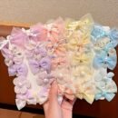 10pcs Candy Color Hair Barrettes Bowknot Shaped Hair Clips Flower Shaped Hair Fringe Clips For Women And  daily use