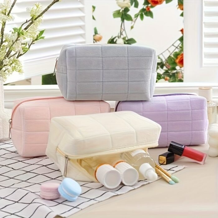 Cosmetic Storage Bag, Cosmetics Organizer Pillow Case - Chic Minimalist Design for Students and Women's Travel Makeup Bags & Cases. Suitable for Lipstick, Brushes, Skincare Products, Phones, Coins, Small Items; Ideal as Home Use or Gift with Multi-Functionality in Bohemian Style – Perfect Convenience on the Go! Zippered Packing Essentials for Camping