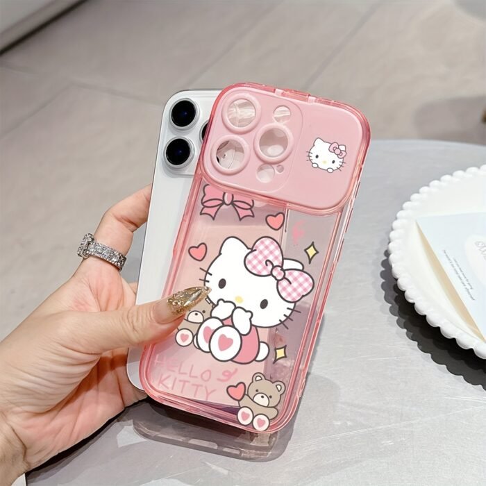 Cartoon Cute Sanrio Hello Kitty Phone Case Suitable for iPhone 16, 15, 14, 13, 12, 11 Pro Max, X, XR, XS Max, 8, 11 Plus Flip Mirror Back Cover - Image 6