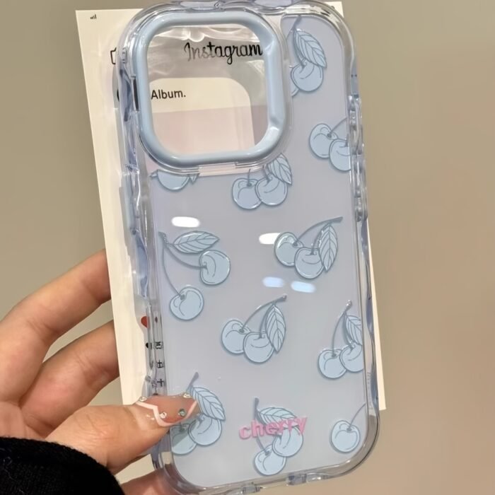 Cute And Stylish Dopamine Jelly Fruit Phone Case, Suitable for Apple for iphone 17/16/XR/11/12/13/14/15 Plus Pro Max/Plus And Other Models. Durable, Stain-Resistant, And Fingerprint-Proof, Making It a Perfect Birthday Gift for Your Girlfriend, Boyfriend, Spouse, Or Friends. Available in Blue Jelly with Blue Frame And Pink Jelly with Pink Frame Featuring Cherry And Strawberry Designs, Phone Case(s), Case - Image 6