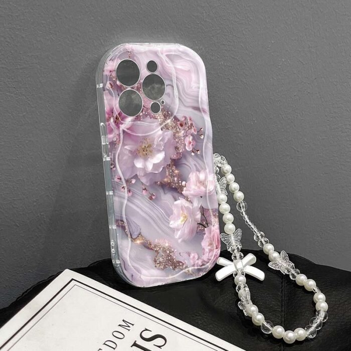 This trendy and robust shock-absorbing phone case features distinctive design, cute prints, and a hanging chain for added protection; it is compatible with Apple series 11/ 12/ 13/ 14/ 15/ 16 Pro Max, Samsung series A05/ A15/ A25/ A35/ A55/ S23/ S24 Ultra/ S25 U - Image 4