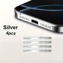 4pcs Ultra-Thin Metal Phone Speaker Dust Stickers for iPhone 16/15/14/13/12 series