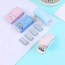 Pink Mini Stapler - Portable Manual Paper Binding Tool for Students & Office Use, Compact Design, Up to 35 Nailed Sheets, Multifunctional Small Stationery Essential