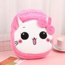 Cute Cartoon Animal Plush 1pc Backpack - Lightweight Polyester, Adjustable Straps, Embroidered Zip Closure, Hand Wash - Sky Blue Panda & Friends Design, Ideal for College, Gift for Age 3+