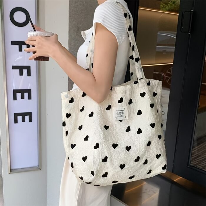 Women'S Large Capacity Tote Bag - Open Top Everyday Shoulder Purse, Spacious Work Bag for Women, Students, Professionals - Minimalist Everyday Carryall, Student Accessory, Playful Design, Durable Fabric, Versatile Handbag, Student Essentials - Image 7