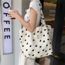 Women'S Large Capacity Tote Bag - Open Top Everyday Shoulder Purse, Spacious Work Bag for Women, Students, Professionals - Minimalist Everyday Carryall, Student Accessory, Playful Design, Durable Fabric, Versatile Handbag, Student Essentials