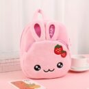 Cute Cartoon Animal Plush 1pc Backpack - Lightweight Polyester, Adjustable Straps, Embroidered Zip Closure, Hand Wash - Sky Blue Panda & Friends Design, Ideal for College, Gift for Age 3+