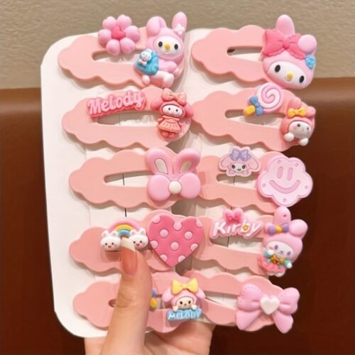 Sanrio for kuromi Melody Cartoon Hairpin Set, Sweet Cloud Hair Accessories, Cute Bow Hair Clips, Japanese Sweet Style Headwear, Best Friend Gift, Everyday Matching Age-Reducing Magic.