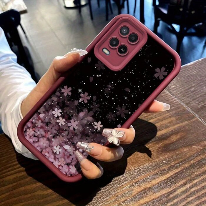 High-Quality Phone Case Featuring Pink Floral Sakura Design, Compatible with for Oppo A54, This Soft Shockproof Shell Offers Full Coverage Protection And Is Suitable for Both Men And Women - Image 2