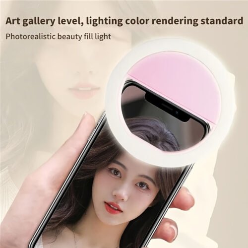[LED Facial Lighting] 0.5 Front Fill Light, Wide-angle Lens, LED Lights, Circular Face Shape Facial Lighting | Battery Powered/USB Dual Use, Rechargeable Lithium Battery-Polymer, for Indoor Use