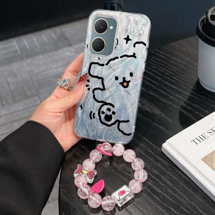 IQOO Z9 LITE5G Cute Line Dog Bracelet Combination Set phone Case for IQOO Z9 LITE5G with pet Shock proof design perfect for popular