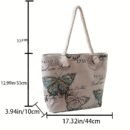 Butterfly Pattern Tote Bag, Marine Life Pattern Travel Beach Bag, Lightweight Summer Vacation Shoulder Bag