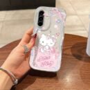 Sanrio Hello Kitty Cute Musical Note Phone Case Suitable for Samsung Galaxy A56, A26, A36, A55, A35, A06, A16, A05, A14, A24, A34, A54, A15, A05S, A25, A23, A33, A53, A73, A13 4G/5G Shockproof Soft TPU Back Cover, Cute Phone Case, Smartphone Case, Mobile Cover, Playful Aesthetic, Anime Style, Durable Material, Shockproof Back Cover, Anime Lovers