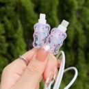 Lace Blue Small Floral Applicable to British Standard 20w Data Cable Protective Case iPhone16promax Charger Anti-Break Soft Shell Hong Kong Version Charging Head Shell