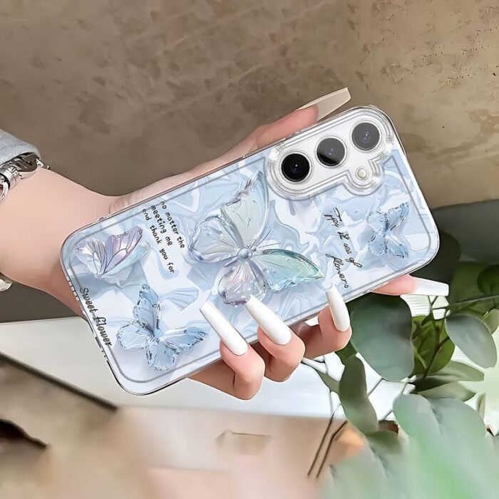 Beautiful Butterfly Phone Case Suitable for Samsung Galaxy A02 A03S A04 A05S A06 A13 A14 A15 A16 5G A21S A22 A23 A24 A25 A26 A32 A34 A35 A36 A50 A52 A53 A54 A55 A56 A73 S21 Ultra S22 Plus S23+ S24 FE S48 Cartoon Transparent Anti-Fall Full Coverage TPU Soft Shockproof Protective Creative Fashionable Shell - Image 4