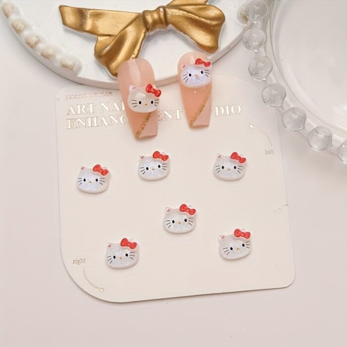 50pcs Sanrio Series Nail Art Rhinestone Kits - Kawaii Cat Kuromi Melody Colorful Resin Rhinestones for DIY Manicure - Image 9