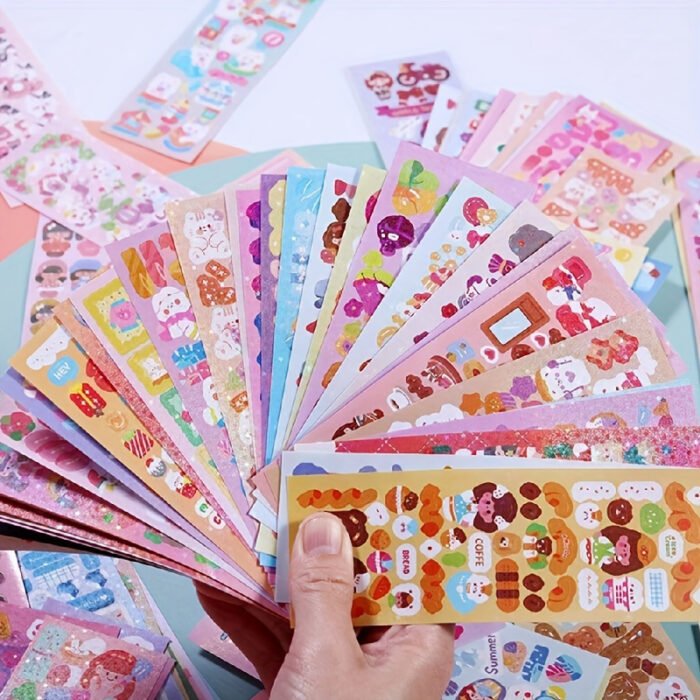 100pcs/set of different styles stickers, suitable for laptops, diaries, refrigerators, doors and windows, toilet decals, decorative paper stickers, creative journaling and handmade stickers, holiday gift collection - Image 4