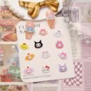 50pcs Sanrio Series Nail Art Rhinestone Kits - Kawaii Cat Kuromi Melody Colorful Resin Rhinestones for DIY Manicure