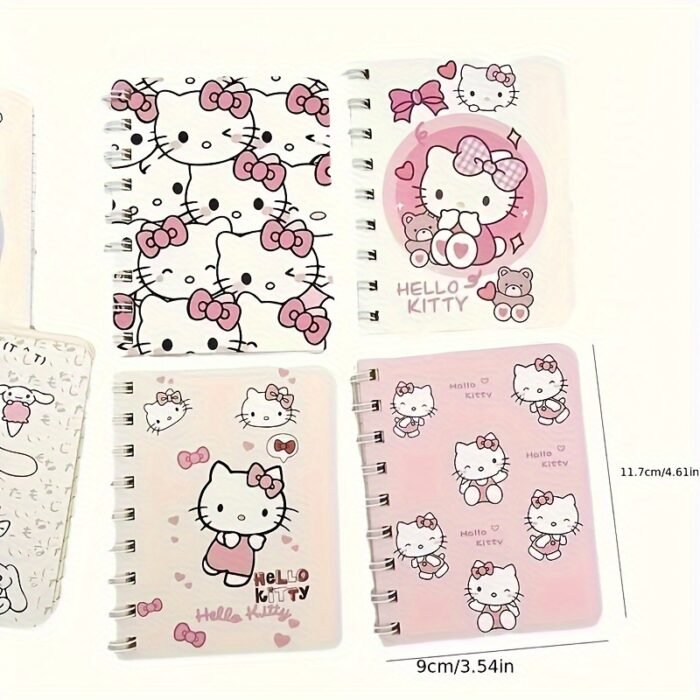 Sanrio for hello kitty Spiral Notebook - Pink, Cute Stationery Gift, Durable Plastic Spiral Binding Journal, Office Planning Decor, Fun Design, Practical Notebook, Anime Theme, Paper Material, No Feathers, for Hello Kitty Notebook | Playful Design | Durable Plastic Binding, for Hello Kitty Accessories - Image 7