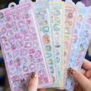 More than 300 different cute 3D stickers-light color design, suitable for mobile phone shell, hand curtain decoration and handicraft, fun stickers, diary embellishment, three-dimensional stickers