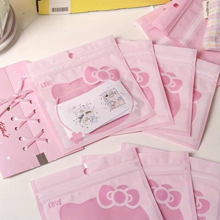 Sanrio 20pcs Sanrio for hello kitty Mini Storage Bag Y2k Cartoon Cute Self Sealing Bag Party Gift Bags Kawaii Reusable Dust-Proof Bags for Travel Accessories, Party Favors, Gift Packaging, Kawaii Design, Playful Aesthetic, Lightweight Material, Durable Plastic, Small Pouches, Mini Organizers, Anime Fans, Travelers Accessory - Image 10